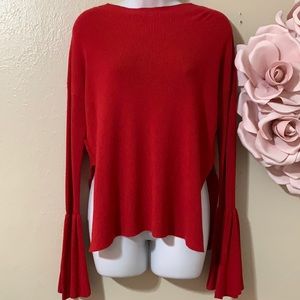 3/$15 Gianni Bini Red Long Sleeve w/ Bell Sleeves